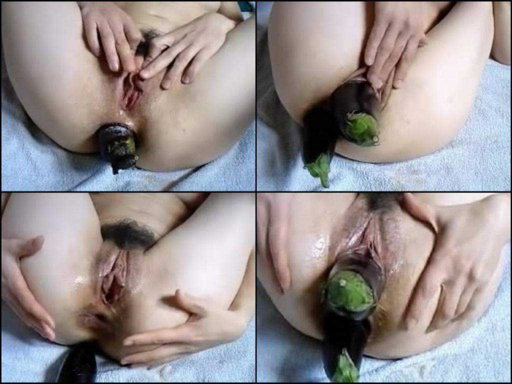 Hot asian whore webcam double penetration eggplant