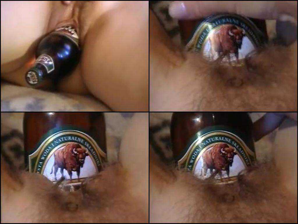Rare POV video hairy mature solo beer bottle vaginal insertion Perverted Porn Videos