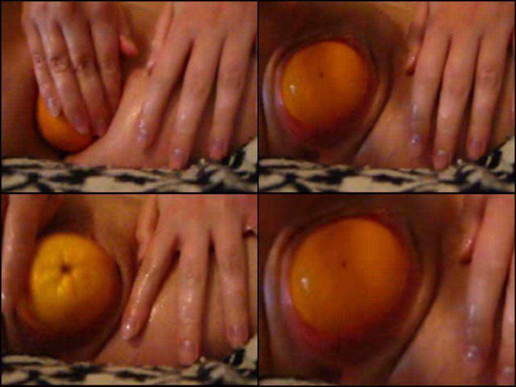 Big orange extreme penetration webcam close up