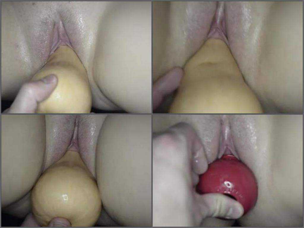 Big squash and kong ball insertion in pussy POV amateur