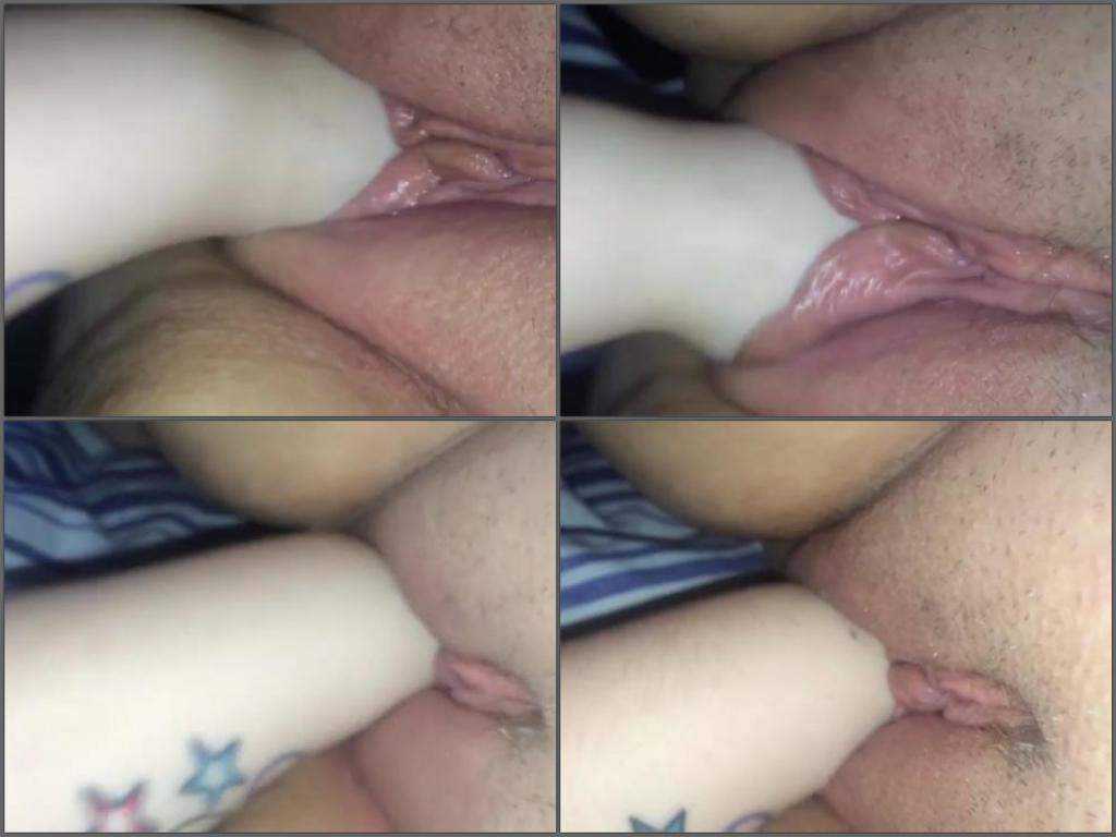 Fatty wife fisted close up her husband