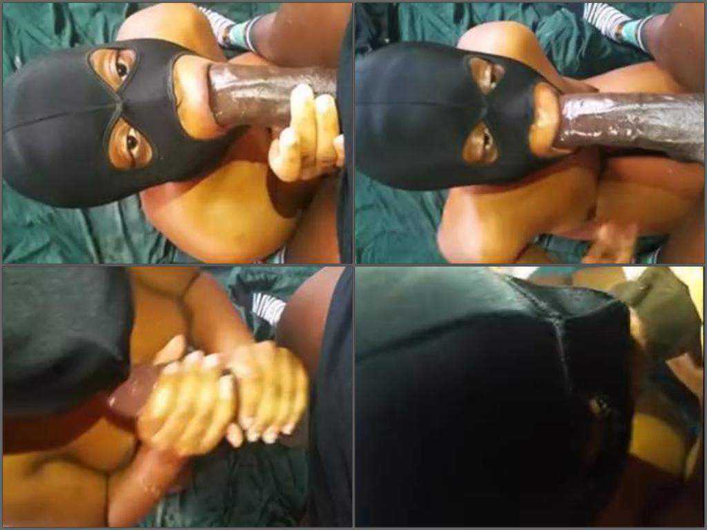 Masked ebony deepthroat amateur POV porn Perverted Porn Videos image