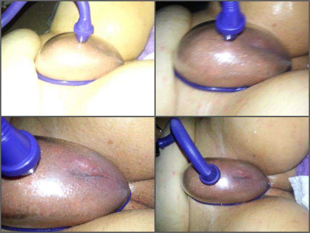 Plump bitch homemade vaginal pumping close up
