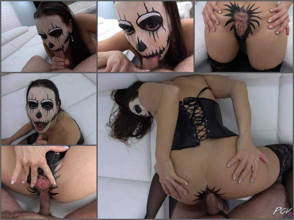 New 2017 Halloween blowjob and anal sex dirty witch