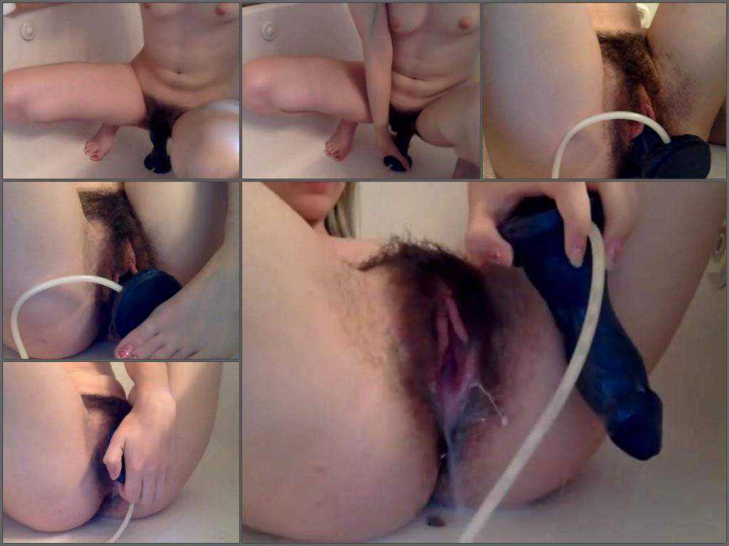 Big dildo creampie in very hairy pussy skinny girl Perverted Porn Videos photo