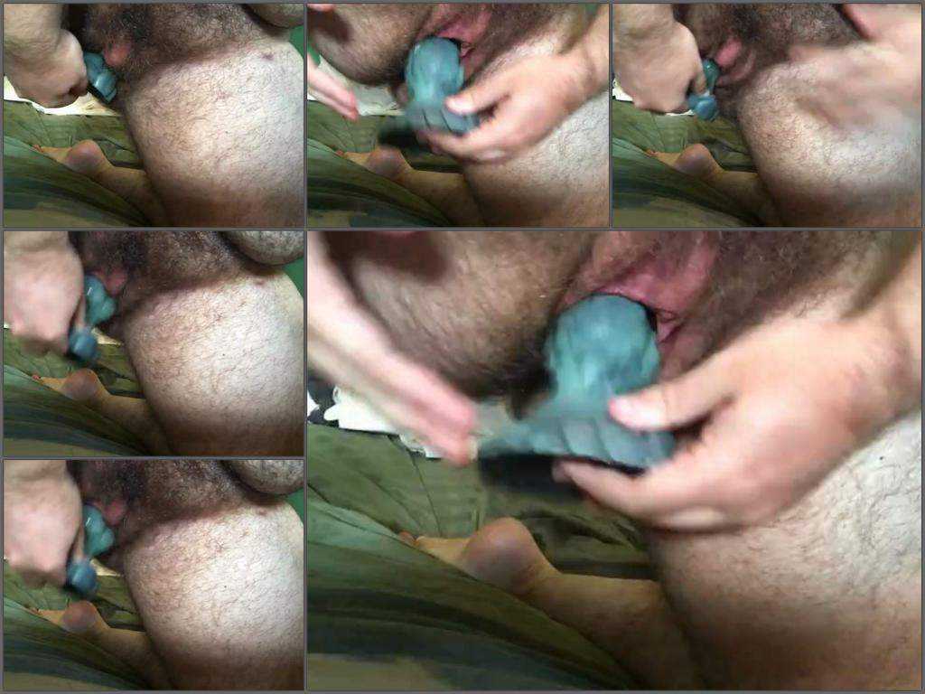 Hairy shemale with huge clit and girl pussy solo dildo porn