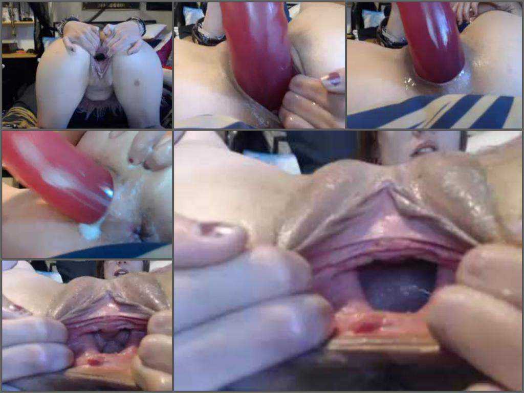 Her Gaping Pussy - Webcam kinky teen Milly17 solo stretched her gaping cunt and dildo porn |  Perverted Porn Videos