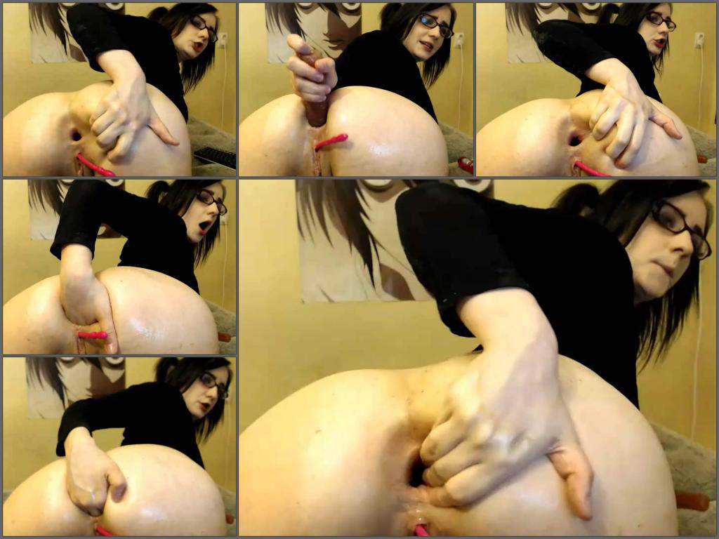 Gape ass – Webcam cute big ass teen self stretched her sweet anal gape