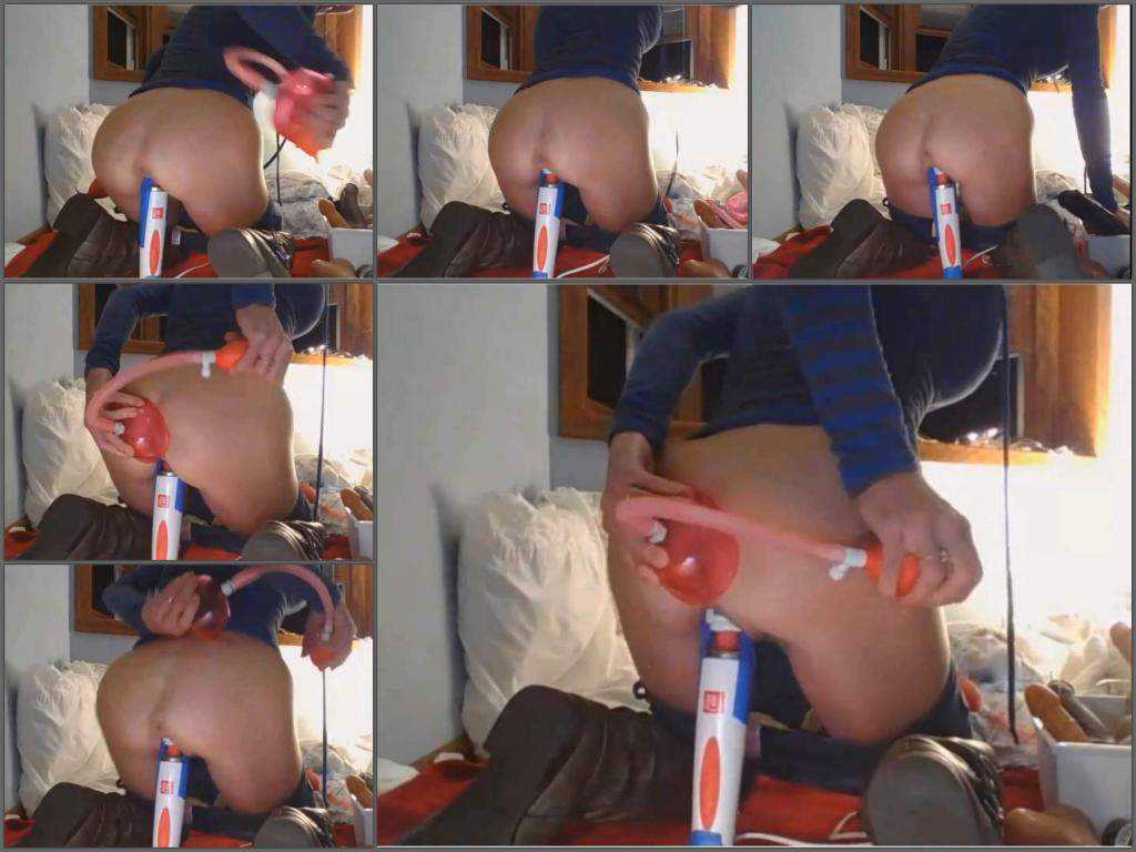 Webcam pumping – Lilrosiedoll hitachi magic wand rides and anal pump closeup