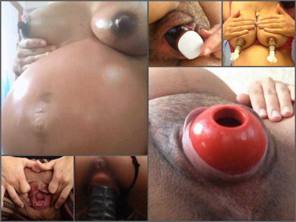 Bottle insertion – Pregnant girl compilation extreme vaginal stretching with bottles, dildos and balls
