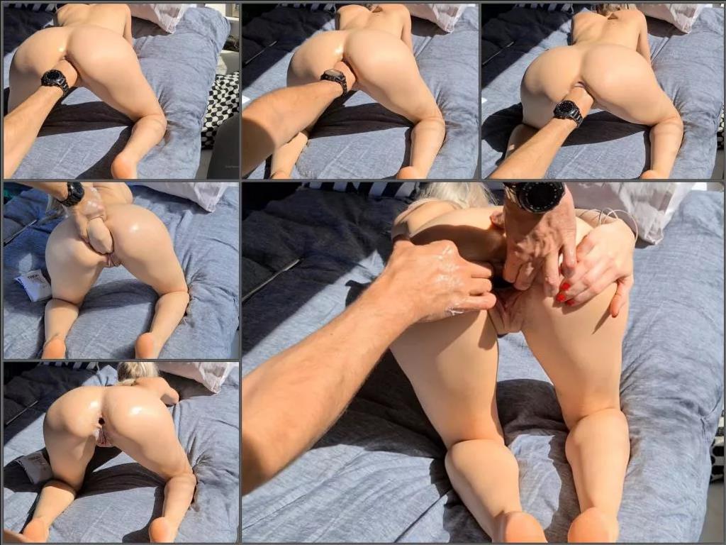 Amateur fisting – Beautiful ass wife Kinkytwosum enjoy to stretch her pussy gape in doggy pose