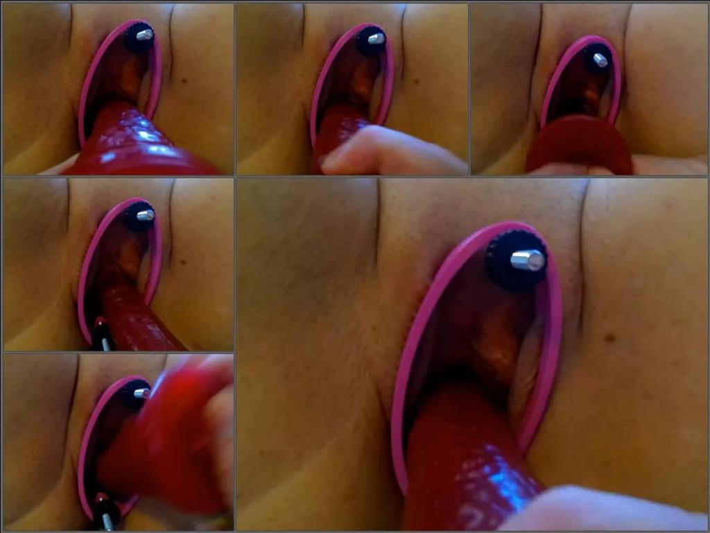 Speculum examination – Twistedsisfister2 Pussy Torture with Clamp and Dildo close-up