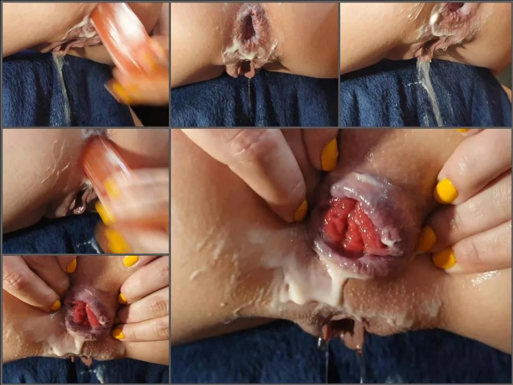 Closeup – Fisting_squirt Extreme multiple squirt after mastrubation dildo in anal