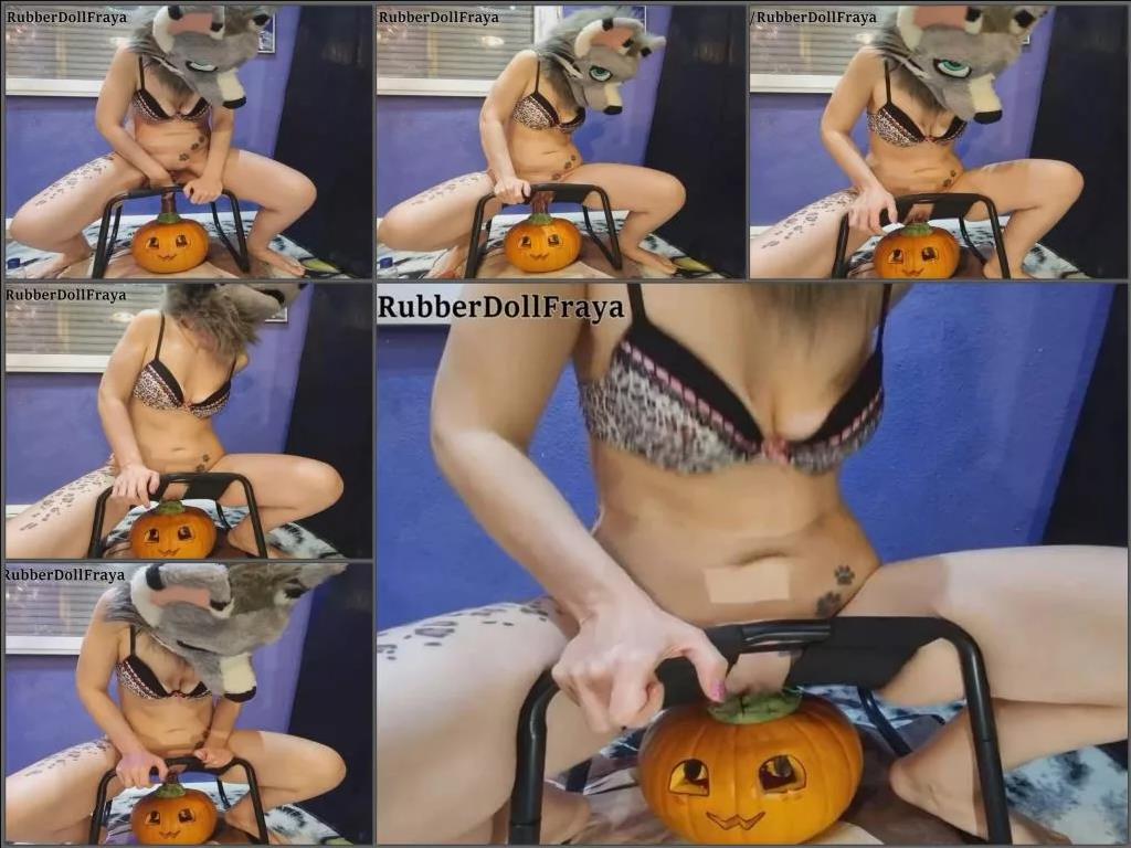 Bad dragon dildo – FrayaAdult Happy halloween porn with Pumpkin and Dildo